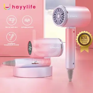 Hayylife Hairdryer Lipat - Mini Angin Kuat Tidak Bising Blueray Pengering Rambut Cepat Kering HL-DBA595