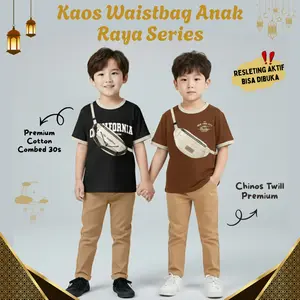 KAOS WAISTBAG SETCEL ANAK MOTIF RAYA SERIES TRENDY  BY IMCLOTH