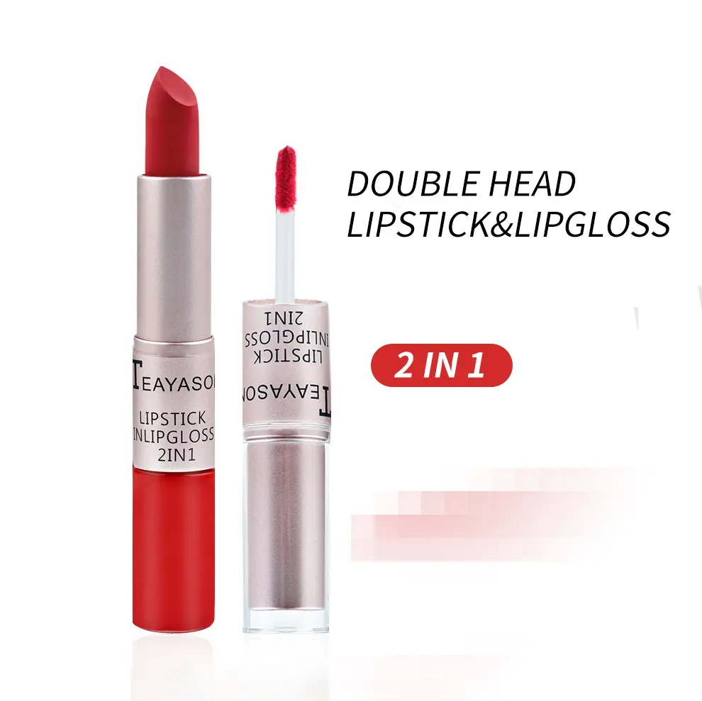 Two-head Matte Lip Gloss 2-in-1 Non-stick Lipstick
