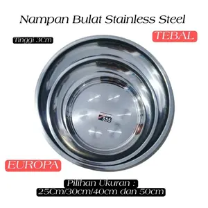 Europa Nampan Bulat Japanese Stainless Steel Round Tray Baking Tray Anti Karat