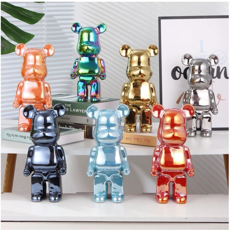 Gấu Bearbrick Ống Heo Tiết Kiệm, Gấu Mô Hình Decor Nhà Cửa, Gấu Bụng Phệ Gốm Sứ