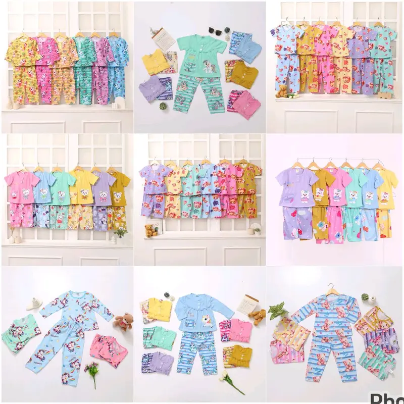 [KHUSUS LIVE]Paket Bundle 3 SET Baju Tidur Anak Perempuan Usia 1-7 Tahun (VNS203) Premium Motif Random Setelan Bayi Balita Fashion Nyaman Lengan Cotton 7