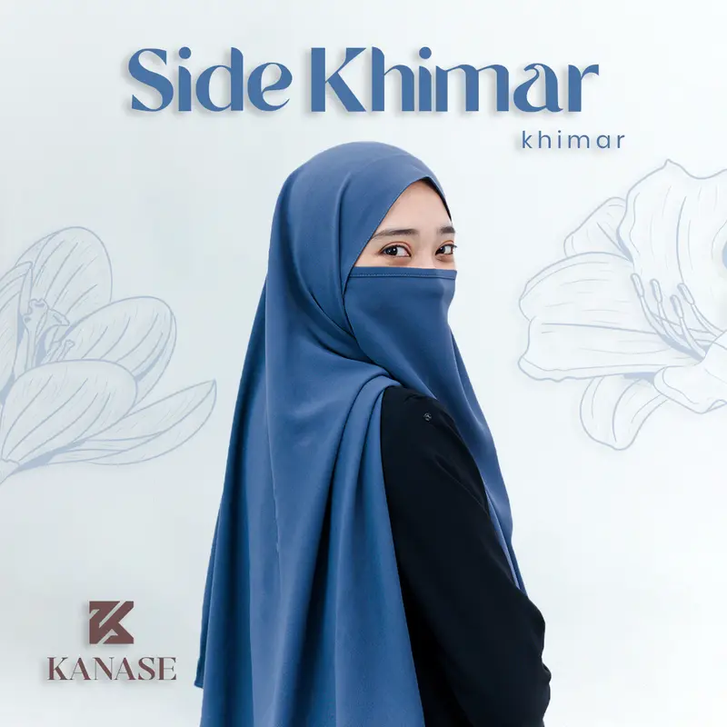 Side Khimar | Khimar Syar'i ala Gen Z | Khimar Instan Desain Stylish Adjustable Bisa Disampir, Bahan Anti UV Adem & Flowy by Kanase 0
