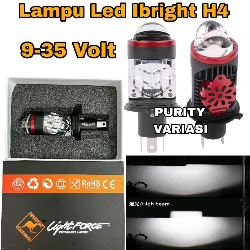 Lampu Utama H4 Cahaya Biled Super Terang Devil Plus Kipas Pendingin Lampu Sorot H4 Premium High Low Arus AC DC 2