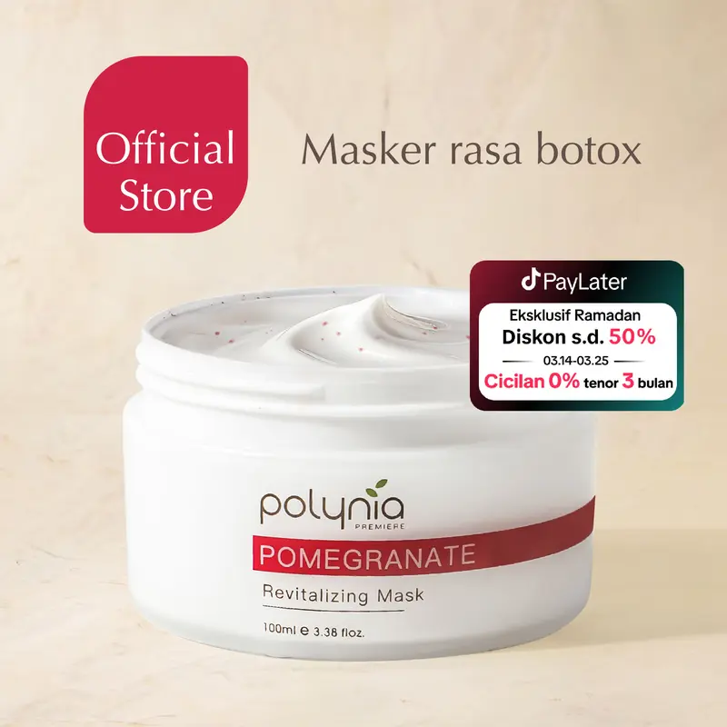 [ PROMO ] POLYNIA - Pomegranate Revitalizing Mask 100ml | Masker Wajah Anti Aging | Pudarkan Kerutan | Samarkan Flek Hitam 0
