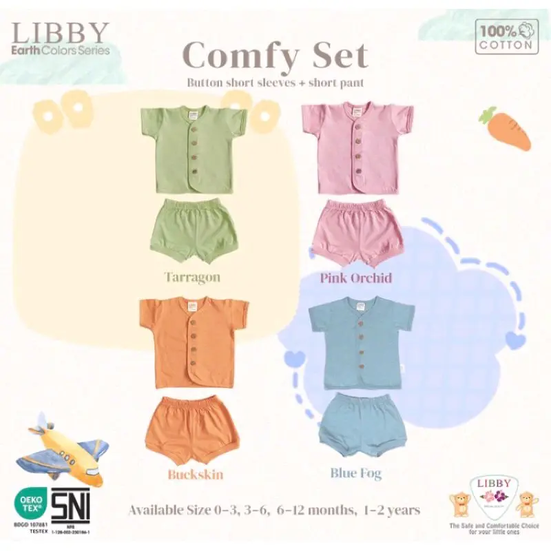 Ohanababy.id LIBBY BABY COMFY SET NEW COLOR / SETELAN BAJU PENDEK BAYI