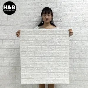 Wallpaper Dinding 3D Foam Motif Batu Bata Pola kartun anak-anak Doraemon Dekorasi Dinding Kamar Murah