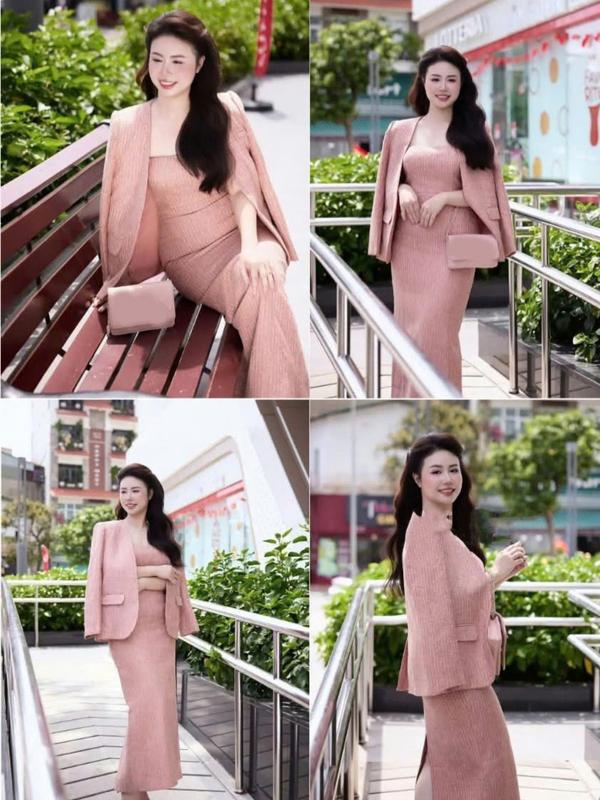  B93 - Set Váy Dáng Dài Mix Áo Dạ Tay Dài - LYNA 