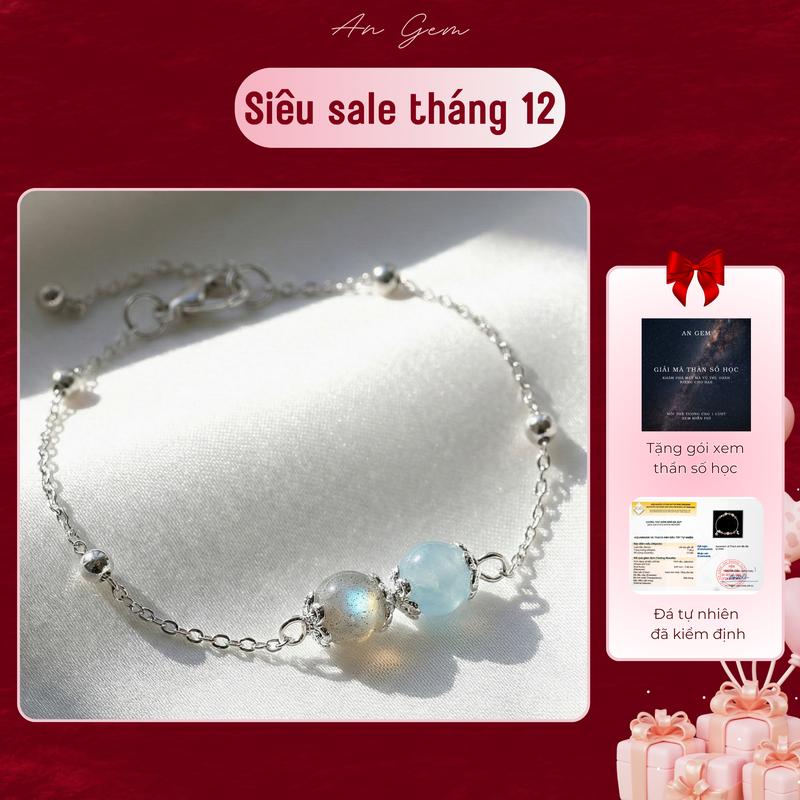  Vòng Tay Nữ Đá Tự Nhiên Duo Light An Gem Lắc Tay Đá Phong Thủy Dâu Hồng Moonstone Aquamarine Xà Cừ Năng Lượng Tích Cực Phối Charm Tinh Tế Bracelet Phụ Kiện Quà Tặng Sinh Nhật Giáng Sinh Noel Tết Valentine  TẶNG GÓI XEM THẦN SỐ HỌC  