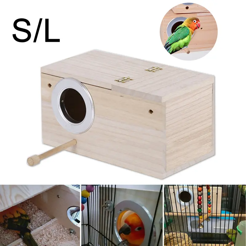 Đồ Đồ Trang Trí Sân Vườn Nhà Gỗ Sơn Tại Chỗ Hổ Hoa Mẫu Đơn Xuanfeng Vẹt Nuôi Hộp Hộp Ấm Lồng Động Vật Tổ Động Vật Ngoài Trời Nhà Gỗ Để Sơn Cho Động Vật Nhỏ 1