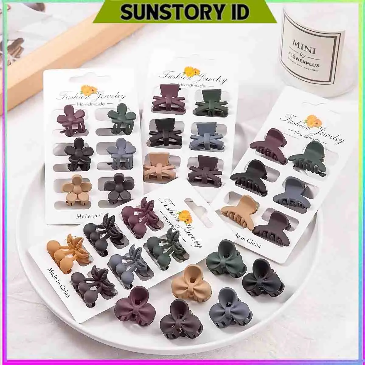 COD 6PCS- JEPIT RAMBUT KUTU MINI SET 2,5CM JEDAI DOFF MATTE CAKAR / JEPIT RAMBUT ANAK / JEPITAN MINI