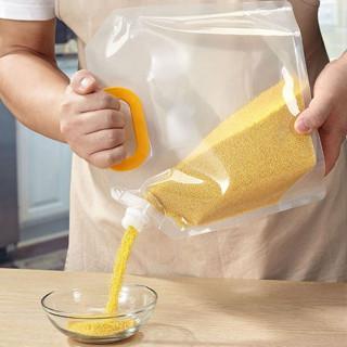 {TST} COD- Kantong Kemasan Transparan Pouch Penyimpanan Makanan Anti Jamur Resuable Jerigen Air Lipat Portable Kantong Penyimpan Makanan Refillable Water Bag Serbaguna 2