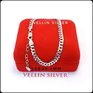 Gelang Tangan Sisik Ukir Perak 925 - Gelang Perak Wanita Asli 925