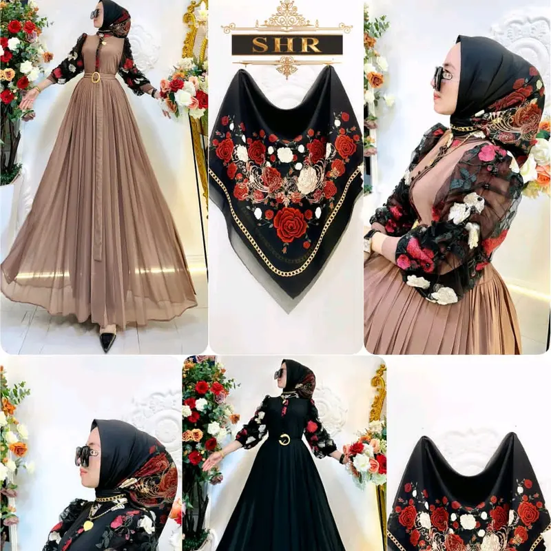 ready!!gamis ceruty bordir original SHR 5