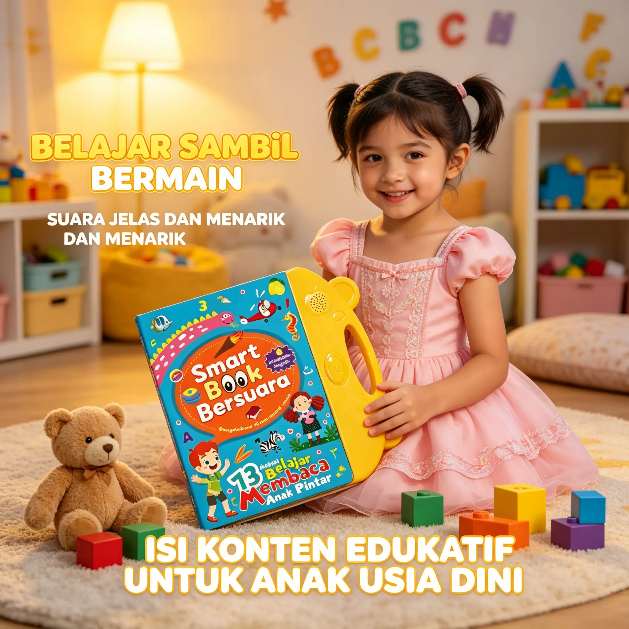 Buku Titik Suara Edukasi Awal Berisi Angka Warna Hewan Huruf Bahan Karton Tebal Sudut Bulat Aman Untuk Anak TK Main Sendiri Saat Orang Tua Sibuk Di Dapur Stimulasi Sensorik Dan Kecerdasan Dini Tanpa Layar Gadget Yang Berdampak Buruk Pada Mata Anak (COD)