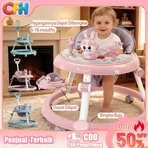 Cuna Feliz Home Baby Walker Lipat dengan Mainan & Piring Makanan + Pegangan Tangan - Kereta Dorong Bantu Bayi Berjalan Multifungsi
