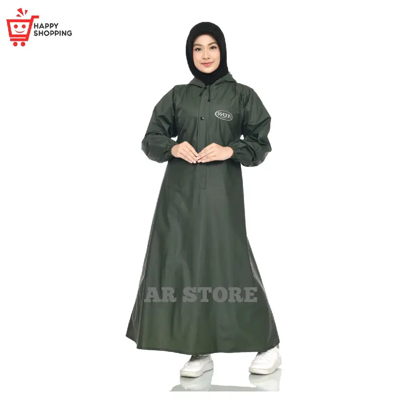 SMOOTH Jas Hujan Premium Anti Rembes Model Gamis Wanita Dewada Bahan 0,25 Original 4