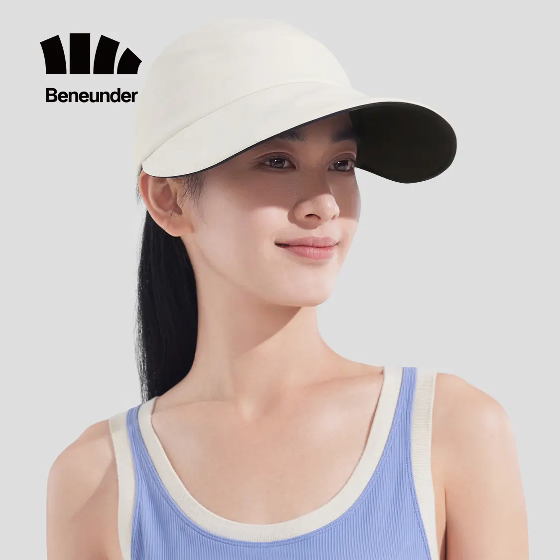 Beneunder BM53024,Women's Wide-Brim Black-Coated Sun Cap, UPF50+ UV Protection, Stylish & Lightweight
