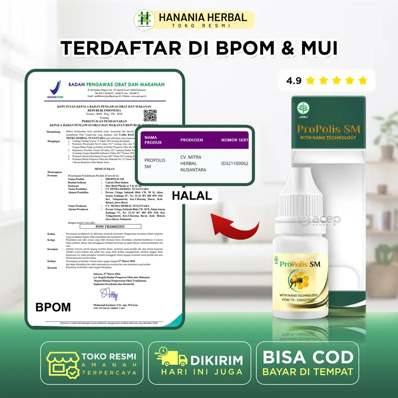 Propolis SM Gonore Sifilis Raja Singa Pria Wanita Remaja dan Dewasa - HananiaHerbal 5