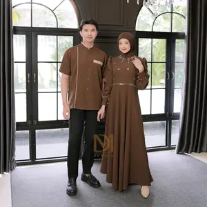 Couple Lamaran Pasangan Serasi Gamis Koko Kondangan Keluarga Baju Sarimbit Lebaran 2026 Trend Payet