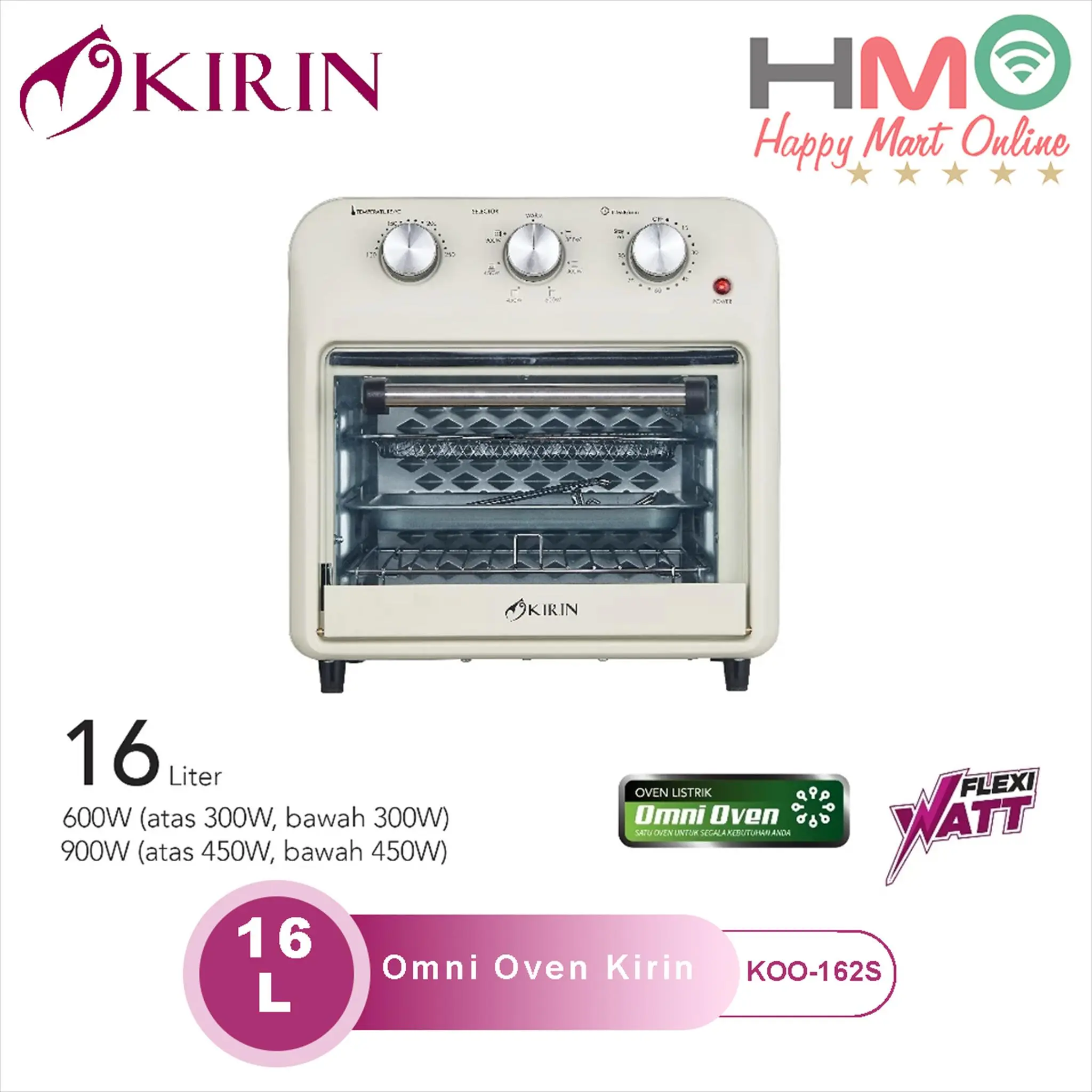 Kirin Oven Omni 16 Liter KOO-162S Flexiwatt 16 L Oven Kiri KOO 162 S Garansi Resmi
