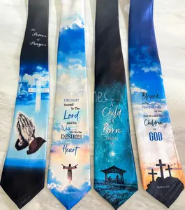 Dasi Panjang Kristen Rohani Gereja Salib Jesus God Alkitab Bible Berdoa Biru Hitam SIAP PAKAI