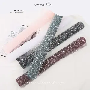 lembaran kain tile salju snow tile cellophane kertas pembungkus buket wrapping flower import