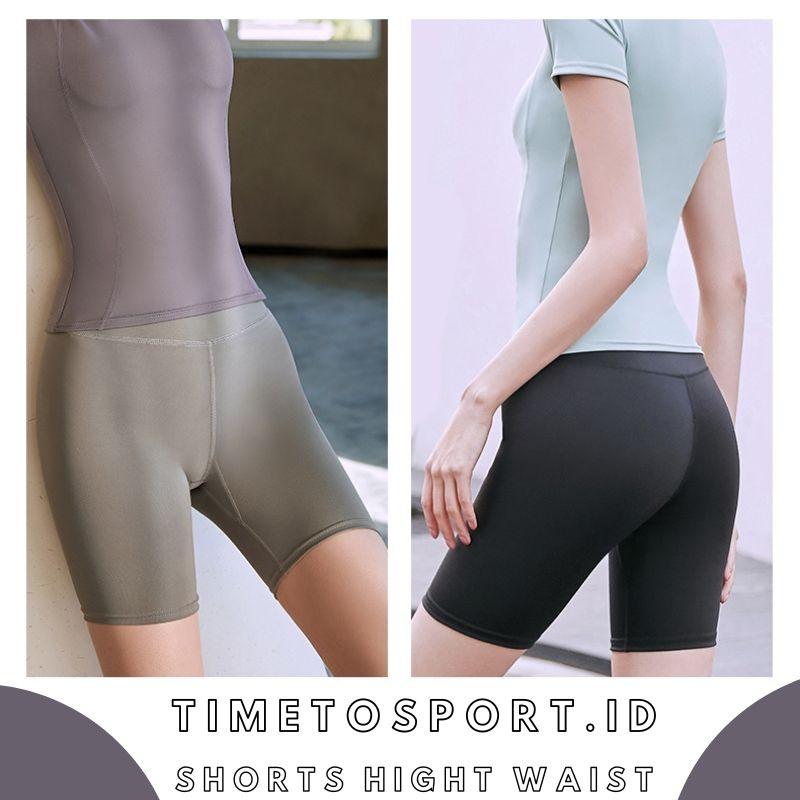 TIMETOSPORT Celana Pendek Olahraga Hight Waist Fitness Pants Import Premium 1004 4
