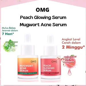 OMG Oh My Glow Peach Glowing Serum adalah glow serum yang ampuh untuk mencerahkan kulit, serta membuat kulit sehat dan glowing. Mengandung dan OMG Oh My Glow Mugwort Acne Serum adalah acne serum yang ampuh untuk merawat kulit berjerawat, serta membuat kul