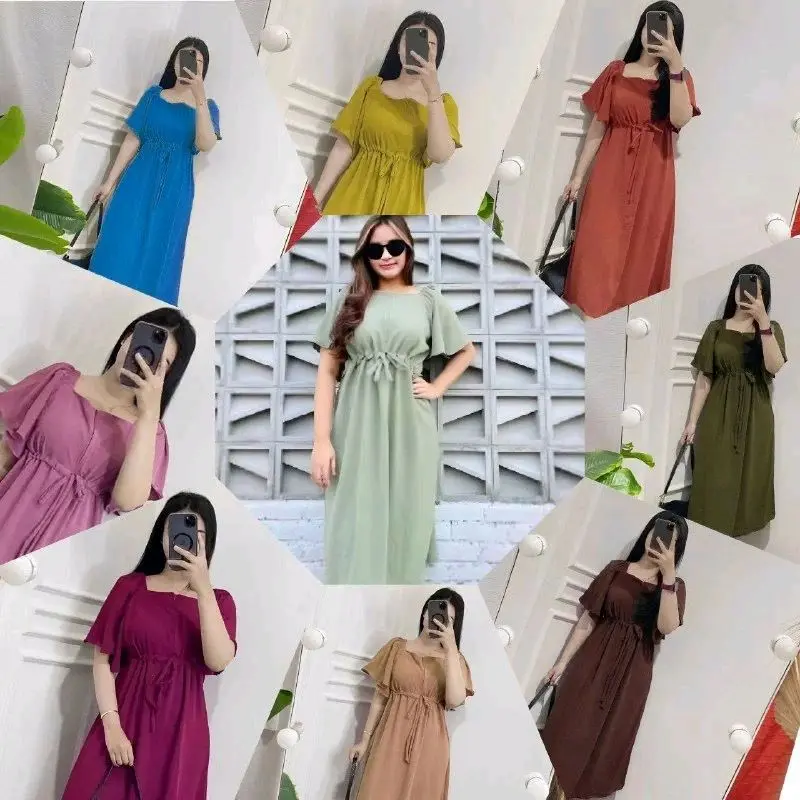 Daster Fuji Crinkle Airflow Resleting Depan Dan Tali Serut Dada Daster Murah Daster Santai Daster Busui 8