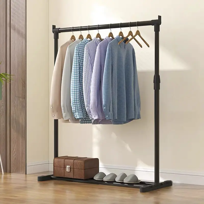 Bedroom Hanger Single Pole Floor Drying Rack Balcony Drying Rack Hanging Clothes Shelf Laundry rak bilik tidur
