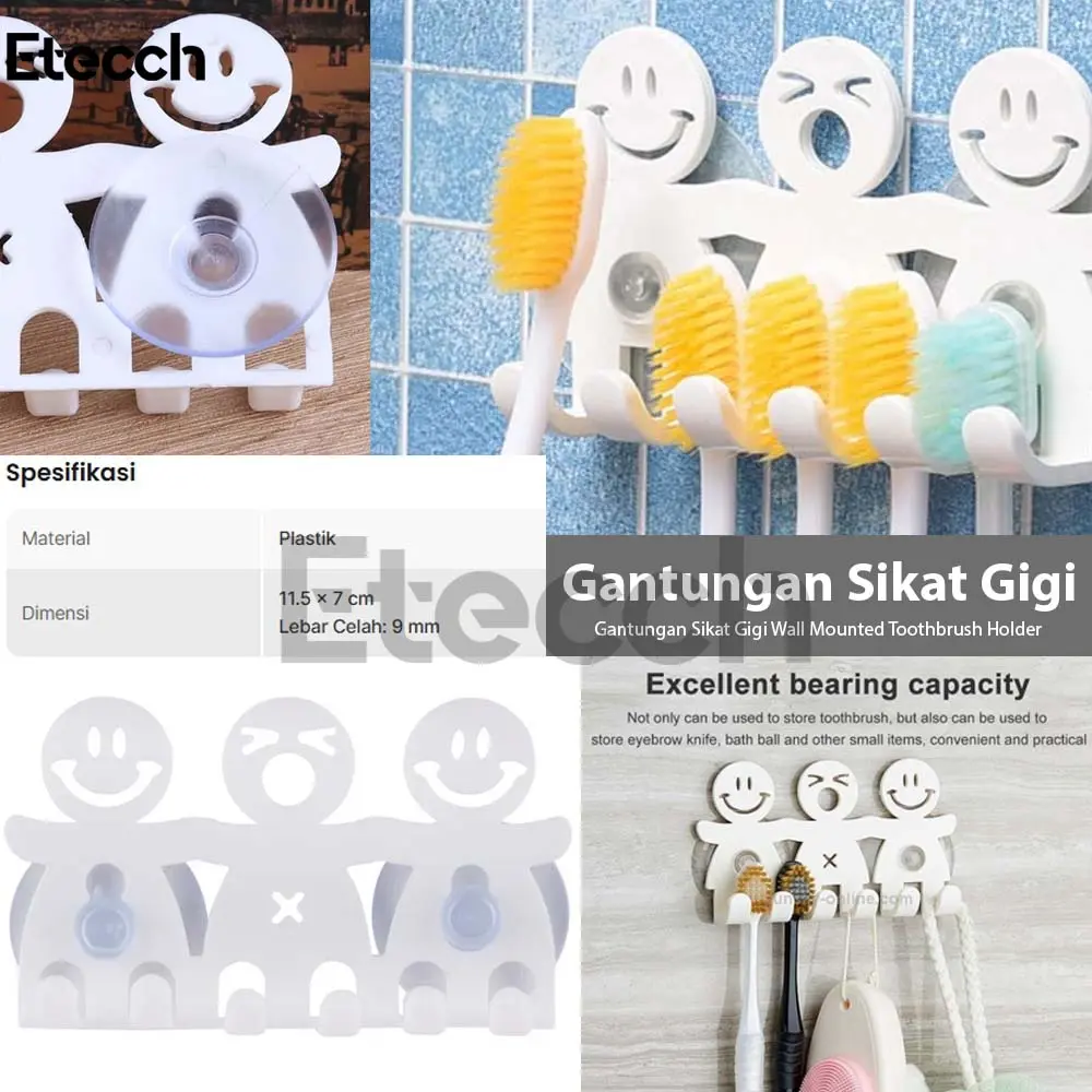 Gantungan Sikat Gigi Wall Mounted Toothbrush Holder