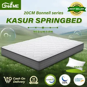 GREAME Kasur Springbed Spons Busa Tebal 20cm Medium Firm Bernapas Anti Lembab Anti Tungau Getah Karet N6 mattress Kasur Spring Bed Live6