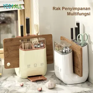 YESALL Rak Dapur - Tempat Sendok Tempat Sumpit Rak Talenan Gunting Tempat Spatula Peralatan Dapur Tempat Alat Makan Penyimpanan Rak Pisau Tempat Sendok Garpu Wadah Sendok