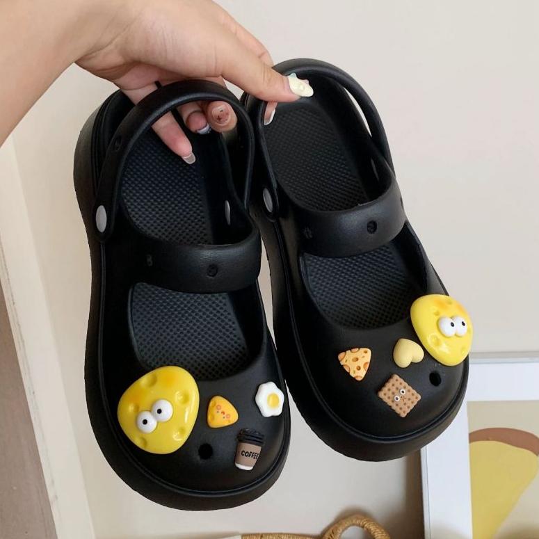 Product Introduction of Komin Sendal Mary jane Sendal Wedges Sandal Baim Wanita DIY Terbaru Slip On Import Sendal Medis Anti Air Sandal Platform Anti Slip 28