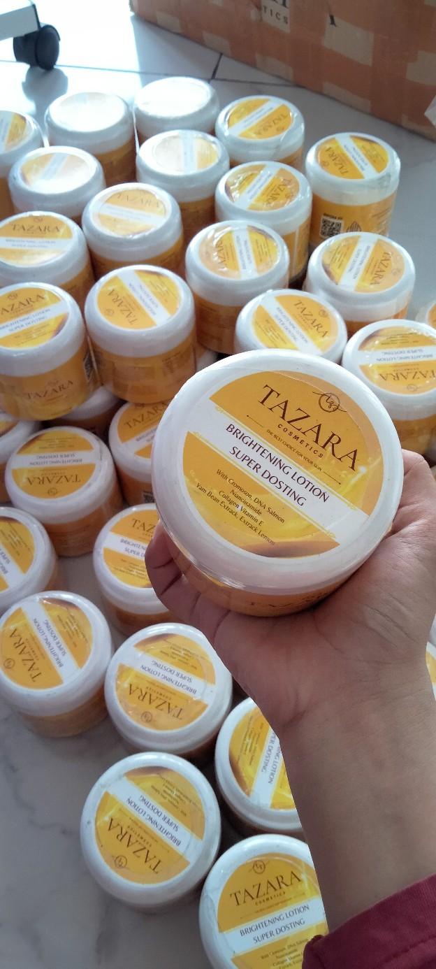 Product Introduction of HB TAZARA BRIGHTENING SUPER DOSTING SPF 50PA+++ UKR 250ML Handbody Lotion Mencerahkan  Pencerah Lightening 4