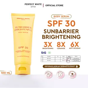 PERFECT WHITE Sunbarrier Brightening Body Serum SPF 30 | Niacinamide, Cica, Pomegranate, 8X Ceramide | Perawatan Hand and Body Lotion Sunblock Badan Anti UV Mencerahkan Pencerah Tangan Kaki Tubuh Perfume Wangi Sunscreen Cream