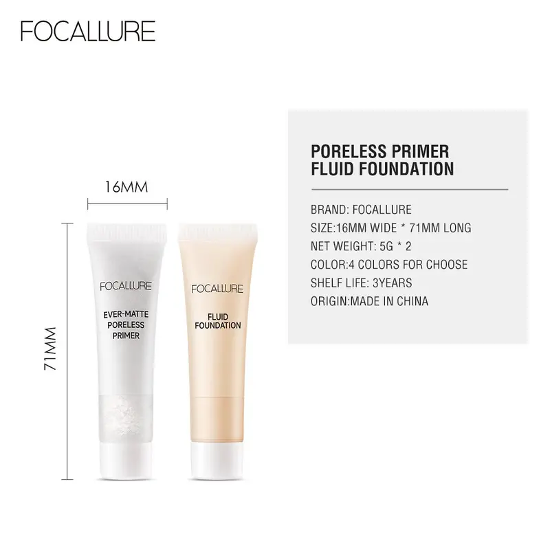 FOCALLURE Foundation Primer 5 Gram Mini Size Travel Pack Trial Pack 8