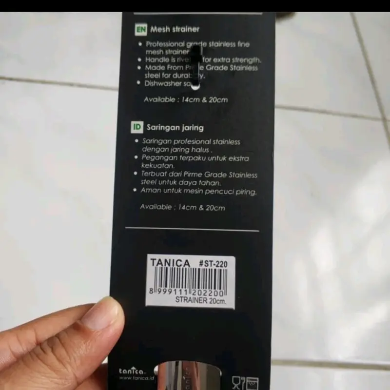 Saringan Halus MPASI Tanica Stainless Steel 20cm Tebal Kuat & Kokoh Saringan MPASI 3