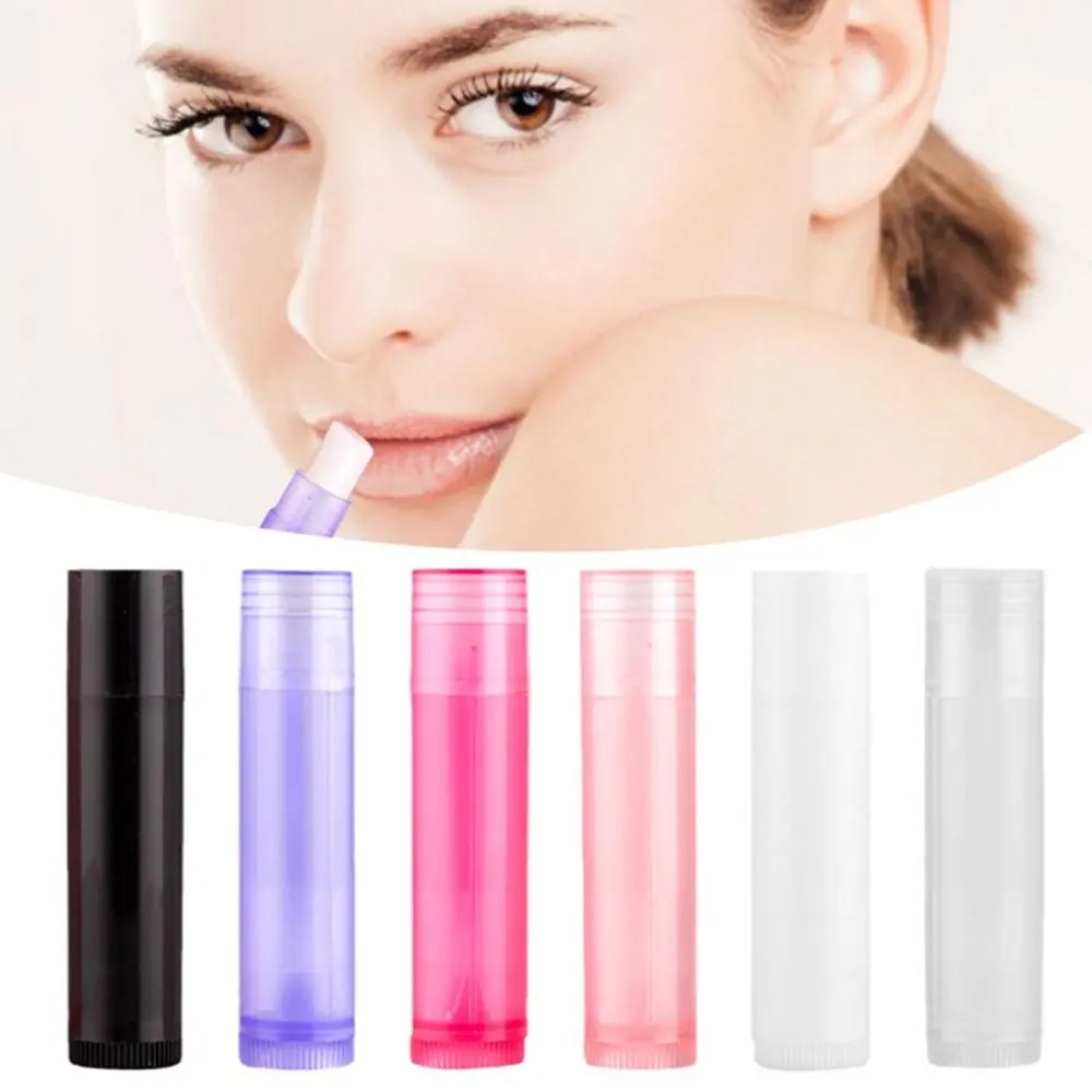 Wax Tube Refillable Lipstick Tube Clear DIY Empty Cosmetic Containers Flat Mouthed 5g Lip Balm Container