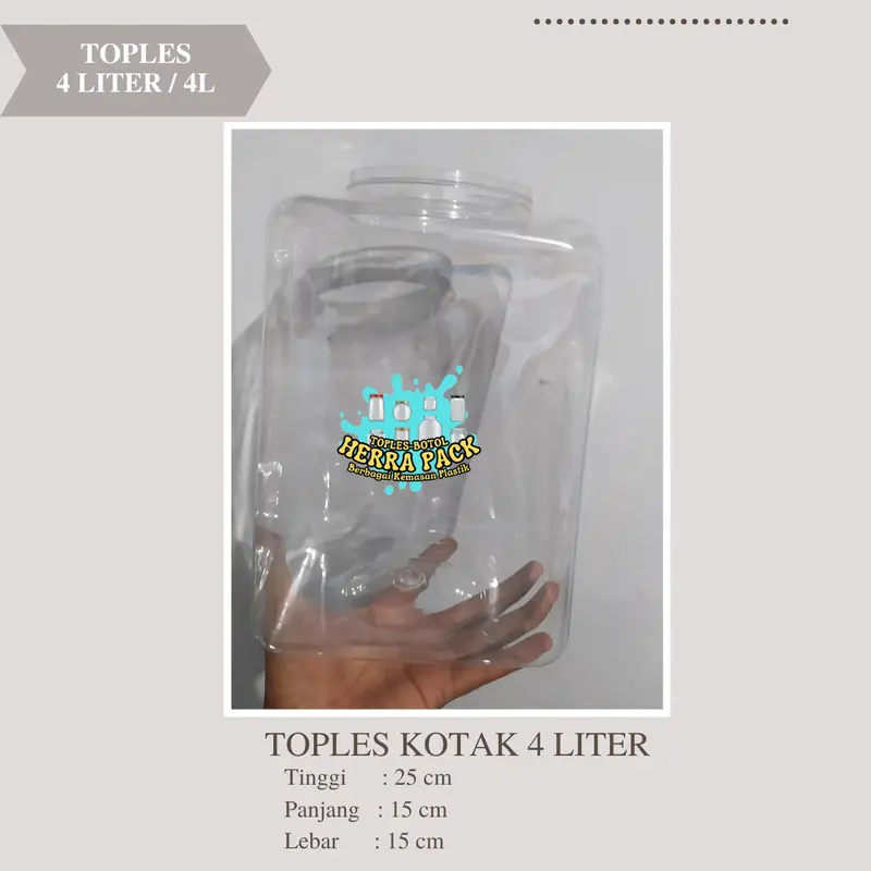 Toples Cupang 4 Liter Kotak Tanpa Tutup Kode 1025 0