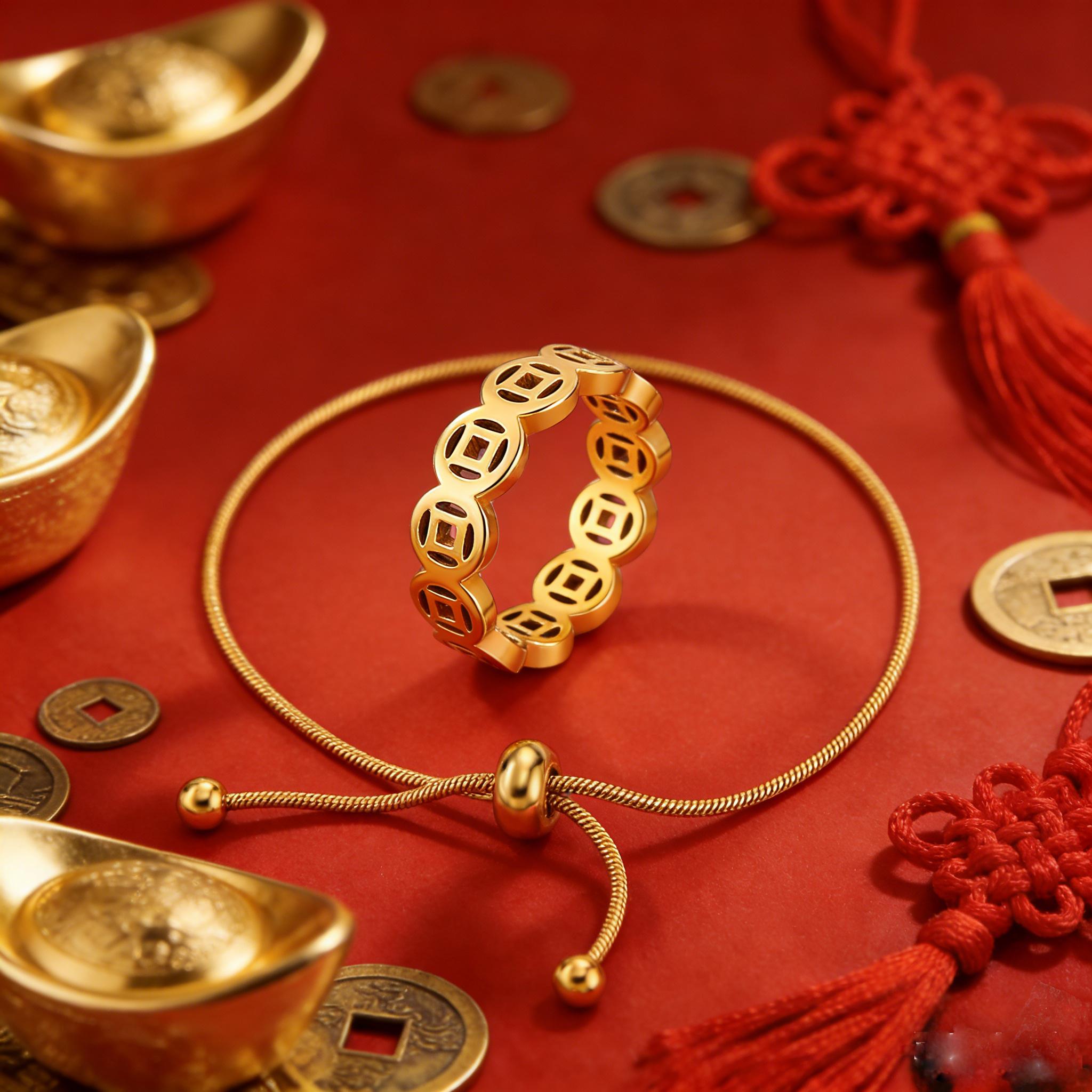 Set Cincin Gelang Pembawa Keberuntungan Model Terbaru Bahan Titanium Steel Anti Karat & Anti Pudar Beli 1 Gratis 1 Aksesori Harian Desain Simple Cocok Pakai Sehari-hari