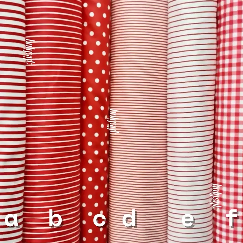 KAIN KATUN JEPANG JAPAN DESIGN TOKAI SENKO MOTIF GARIS KOTAK POLKADOT MERAH PUTIH SERIES 0