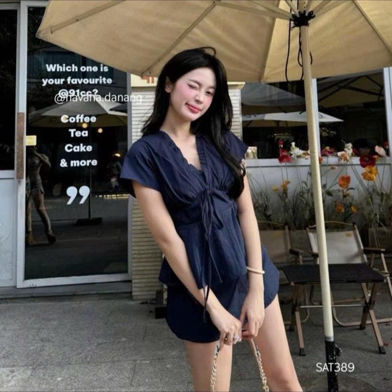 BỘ PEPLUM CỔ TIM ÁO+ CHÂN VÁY A CHẤT GIÓ DÙ MÁT MỊN bigsize 48-90kg