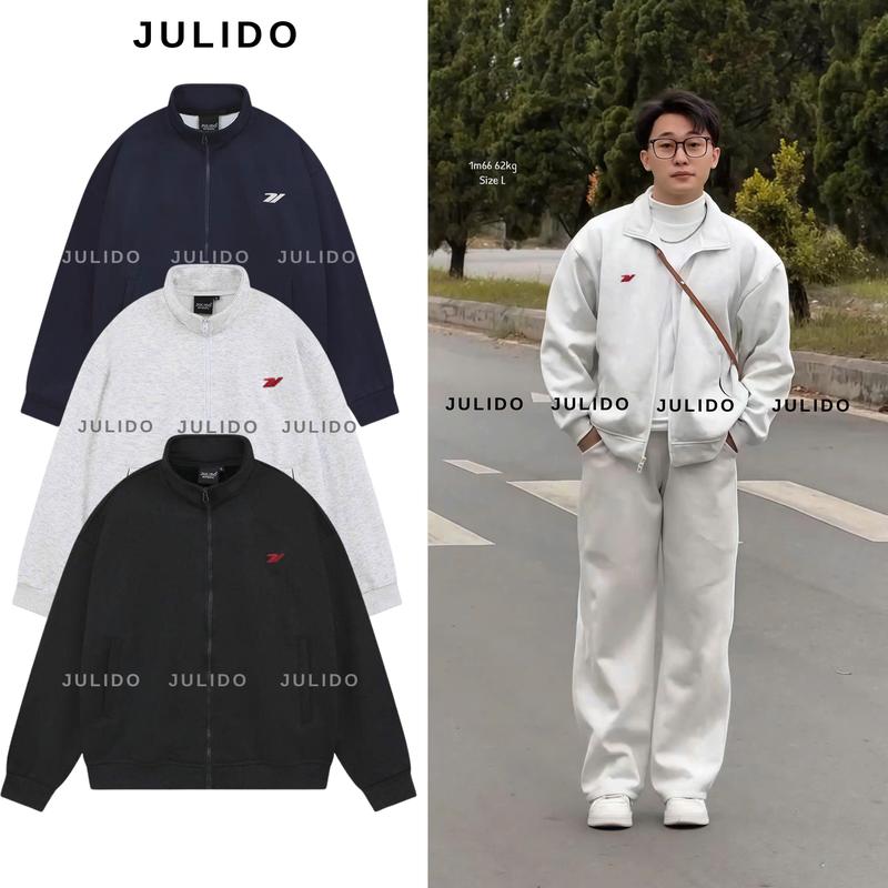 DEAL MỞ BÁN Form Rộng Áo khoác nỉ lông cáo JULIDO chất vải nỉ lông cáo Form BOXY logo thêu dày dặn