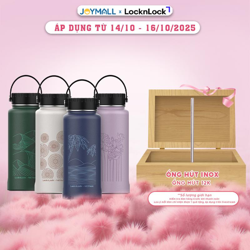 Bình Giữ Nhiệt Locknlock x Việt Nam Phiên Bản Đặc Biệt LHC4160 897ml Kèm Cọ Rửa Và Ống Hút Đầu Silicone - JoyMall [tặng ống hút thẳng gốc từ 14/10 - 16/10/25 chỉ có trên livestream]