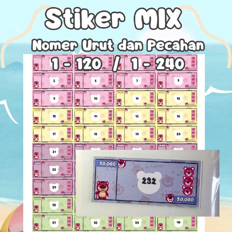 Stiker angka 1 - 120 . 1 - 240 FREE STIKER DEKORASI 2