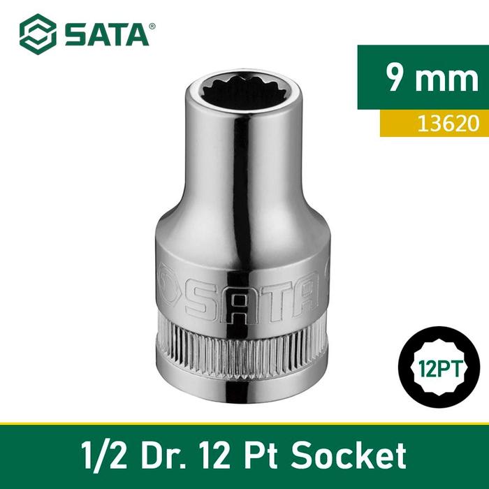 Gambar SATA TOOLS Socket Satuan 1/2 Inch 9 mm 12 point 13620 dari SATA OS Kota Administrasi Jakarta Utara Tokopedia