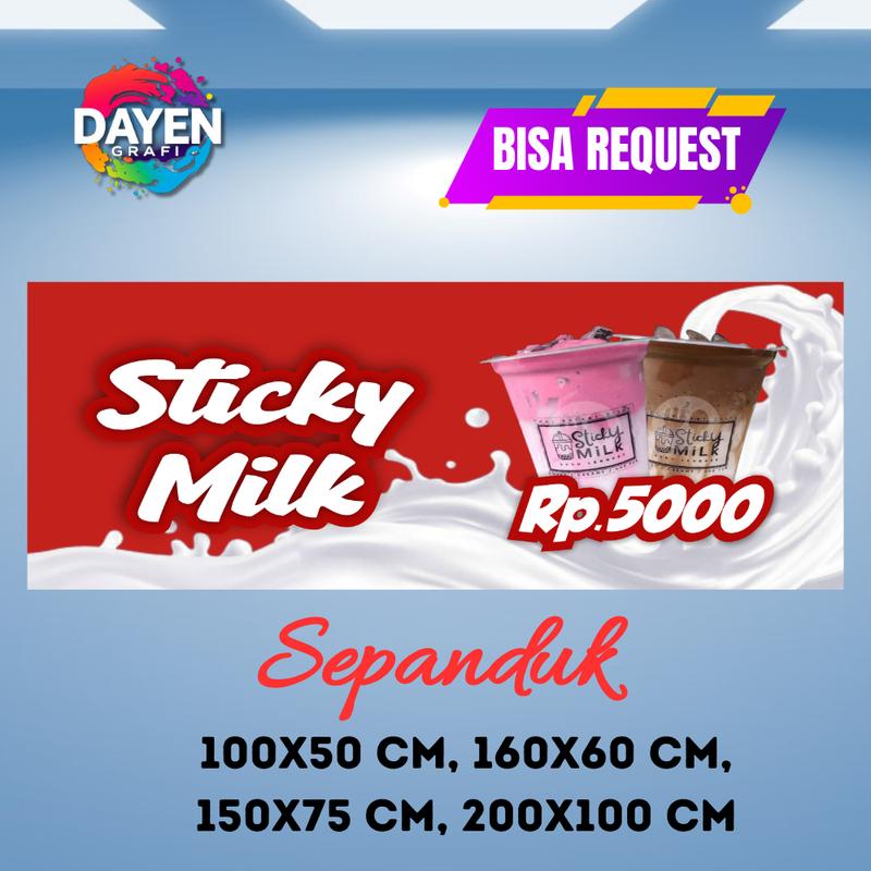Spanduk Banner Sticky Milk Cetak Custom - Shop | Tokopedia