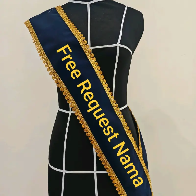 Selempang Bordir RENDA KAIN Beludru Sehari jadi ( free Request Nama) Syal 6